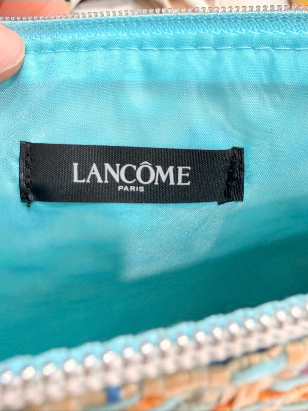 NWOT Lancôme Woven Turquoise Tassel Clutch Pouch